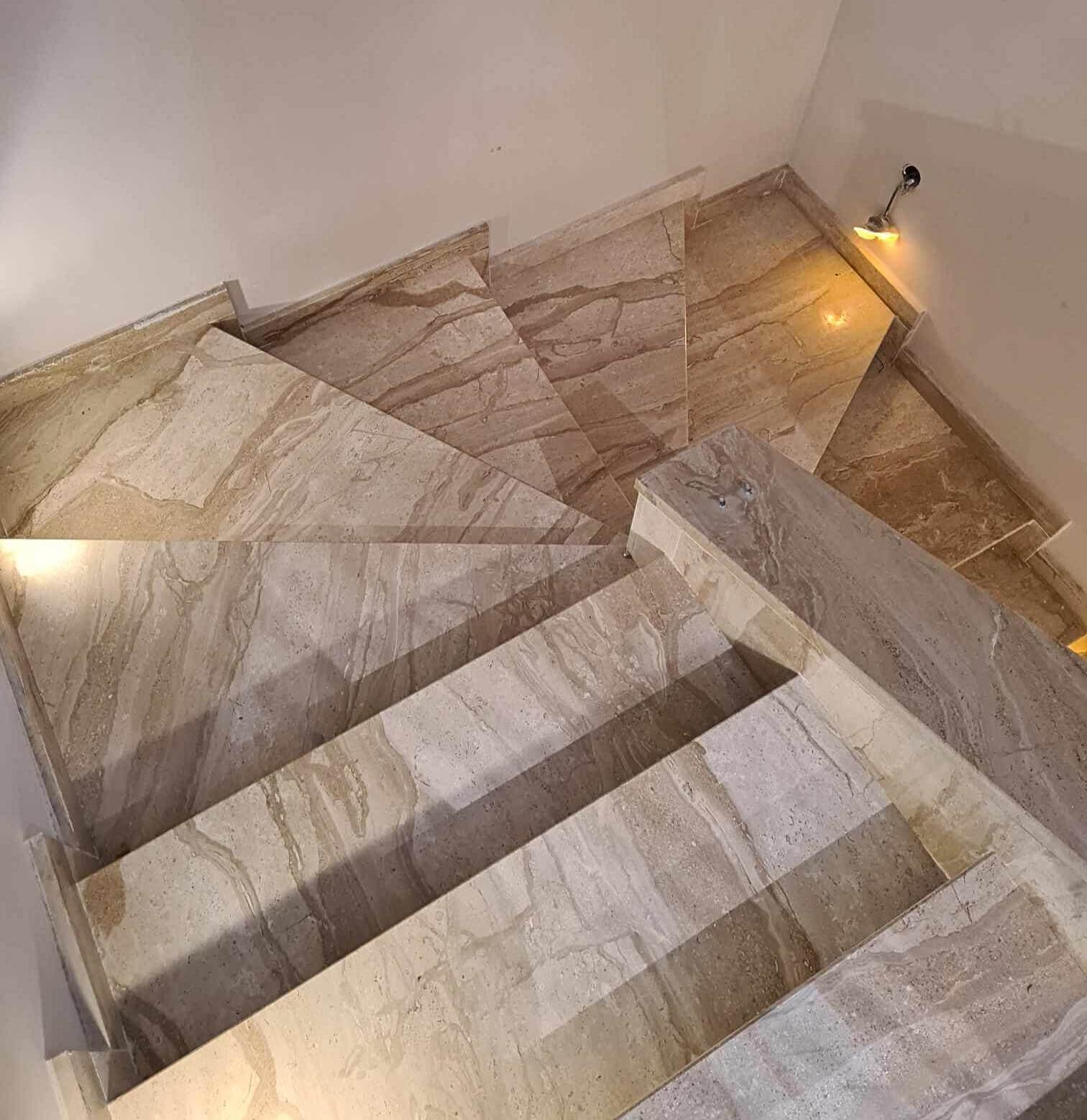 staircase Daino Imperiale, polished