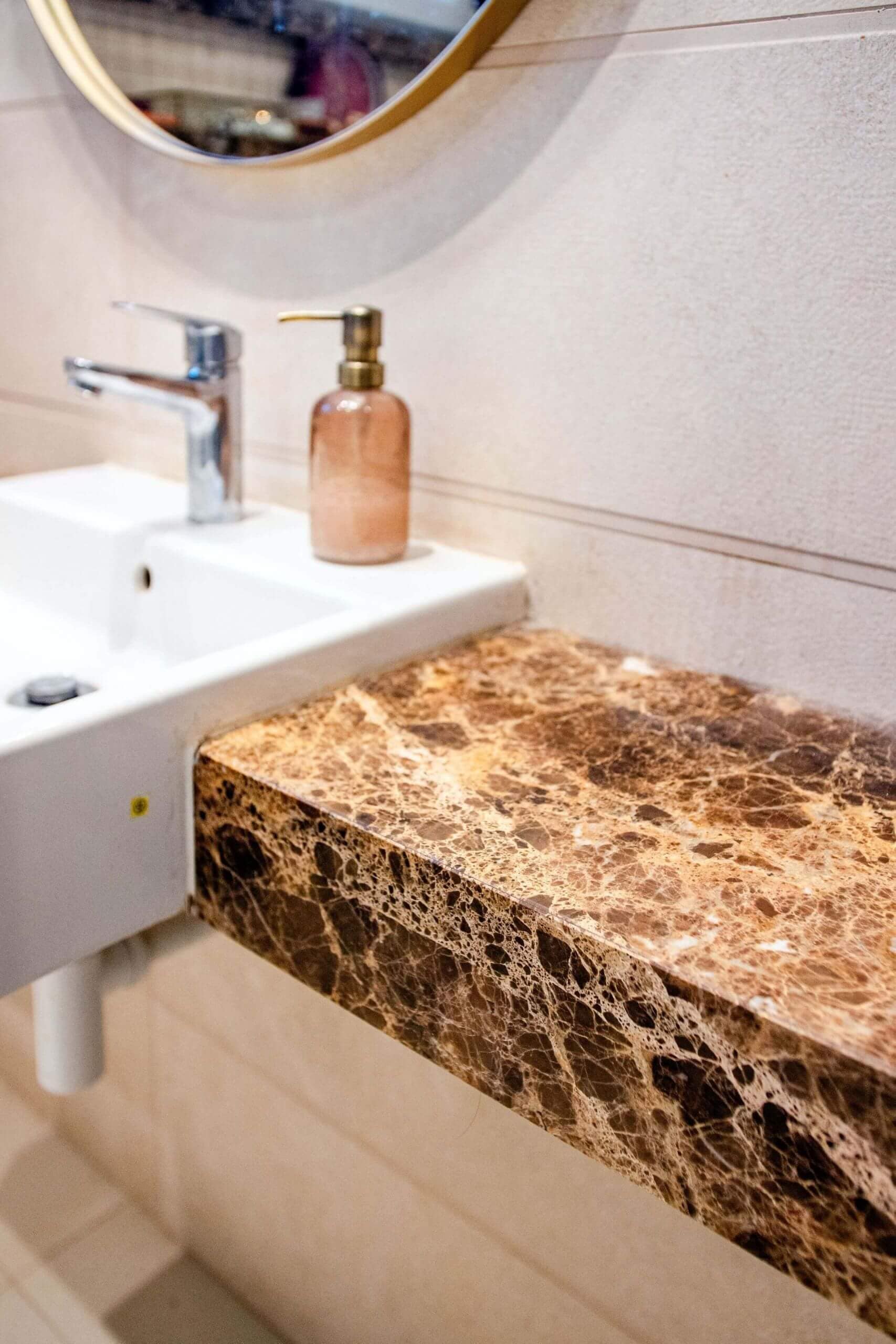 bathroom Emperador, polished