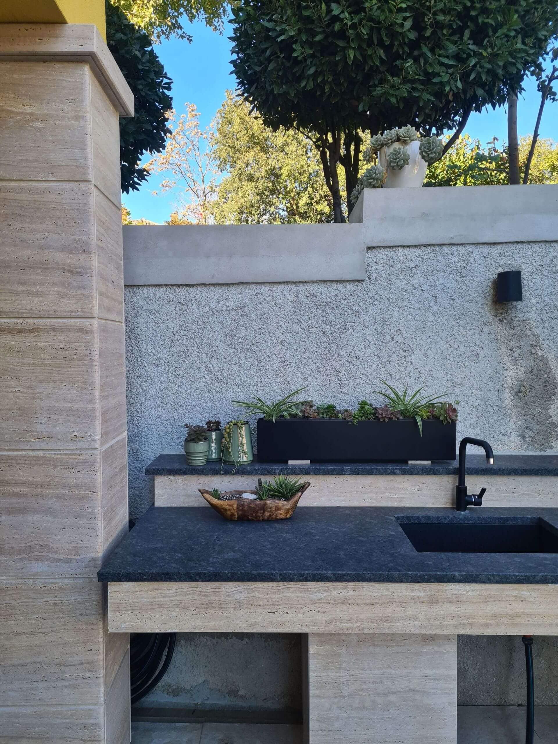 kitchen Travertino, Still Gray, satinato