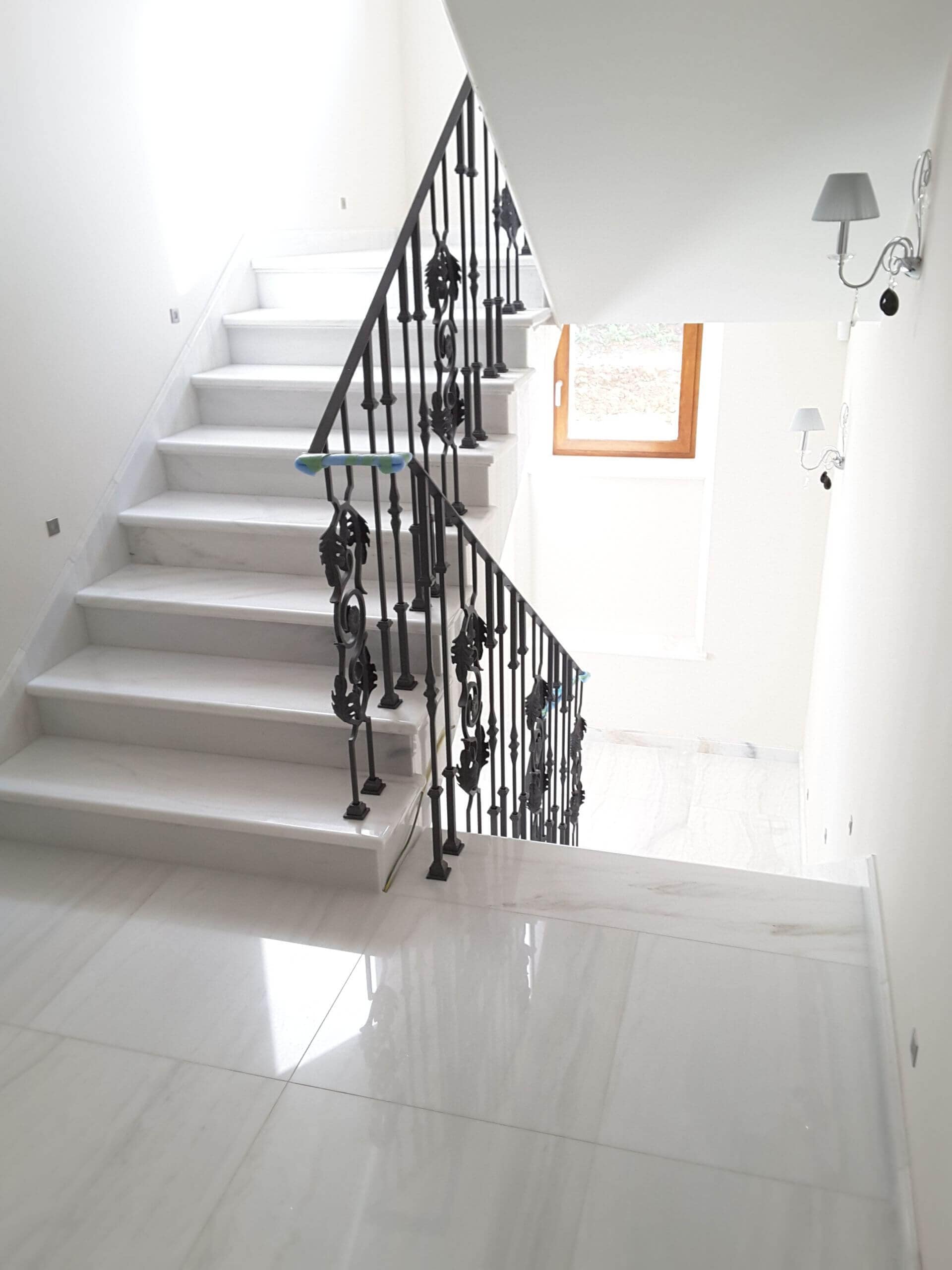 staircase Bianco Covegliano, polished