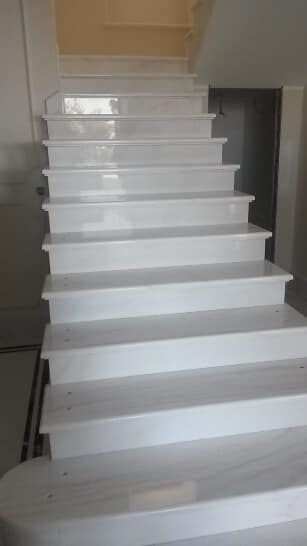 staircase Bianco Covegliano, polished