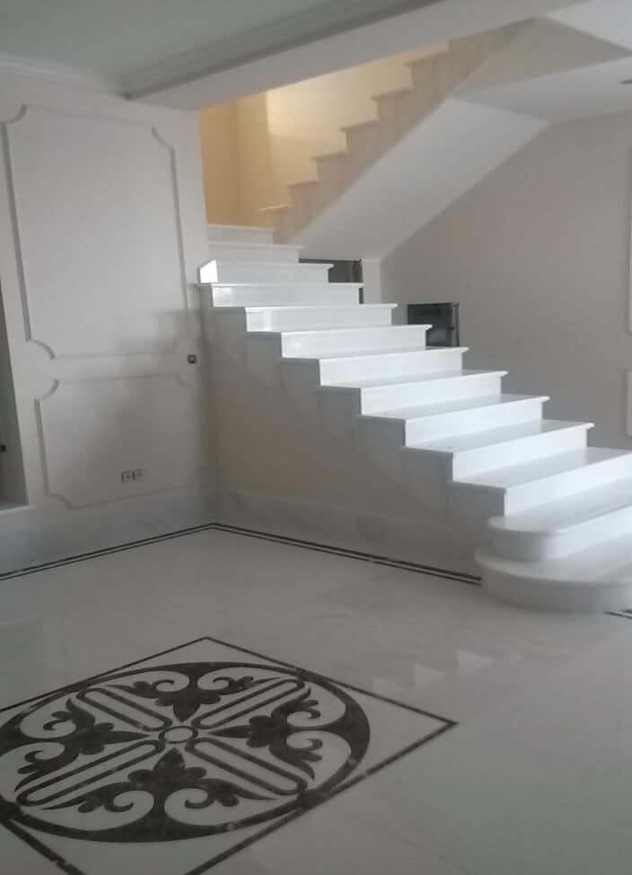 staircase Bianco Covegliano, polished